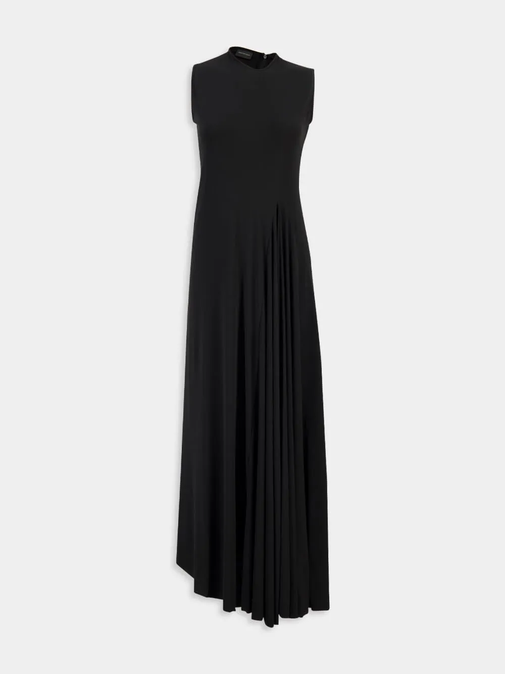 Black Sleeveless Draped Maxi Dress sold by Fashion Clinic