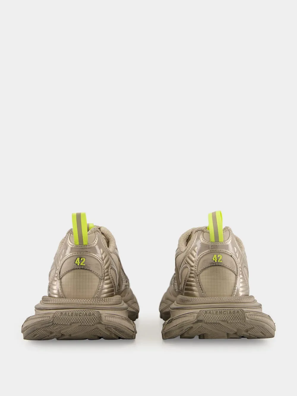 Taupe and Fluorescent Yellow 3XL Sneakers sold by Fashion Clinic product image thumbnail 5