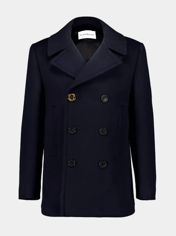 Dark Blue Wool Peacoat sold by Fashion Clinic