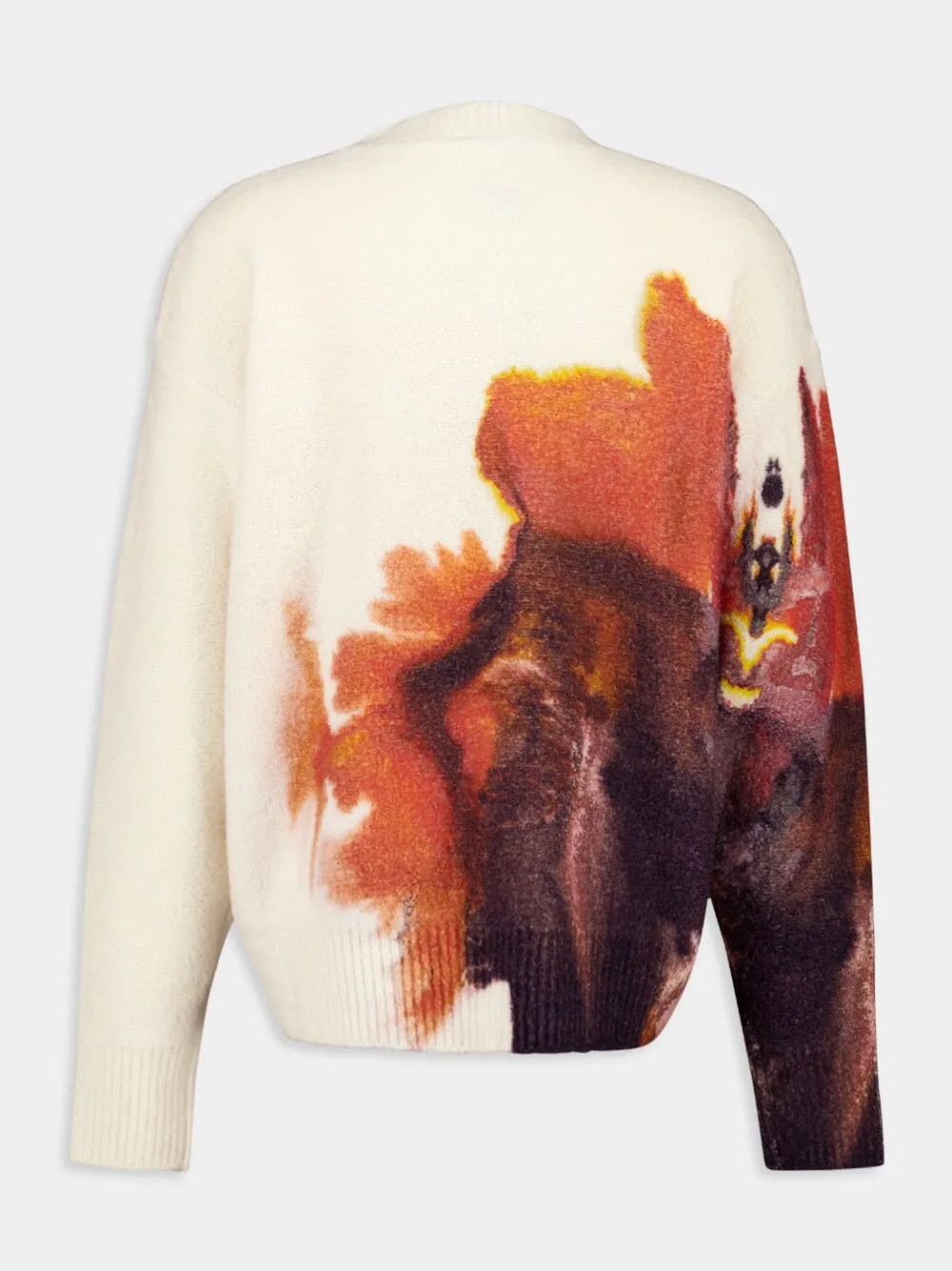 Core White AOP Knit Crew Sweater sold by Fashion Clinic product image thumbnail 3