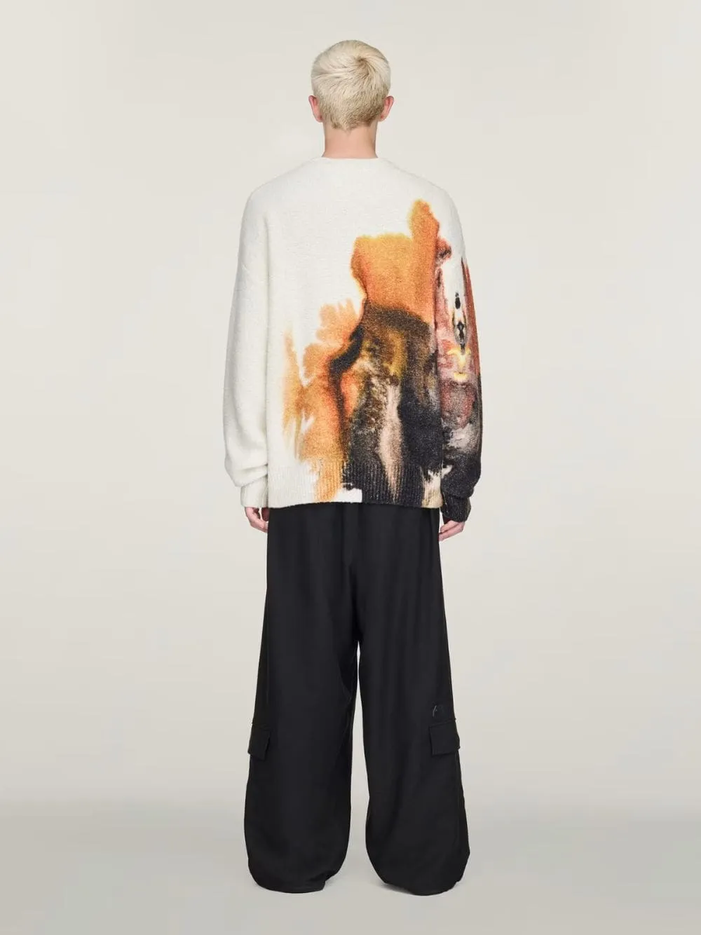 Core White AOP Knit Crew Sweater sold by Fashion Clinic product image thumbnail 4