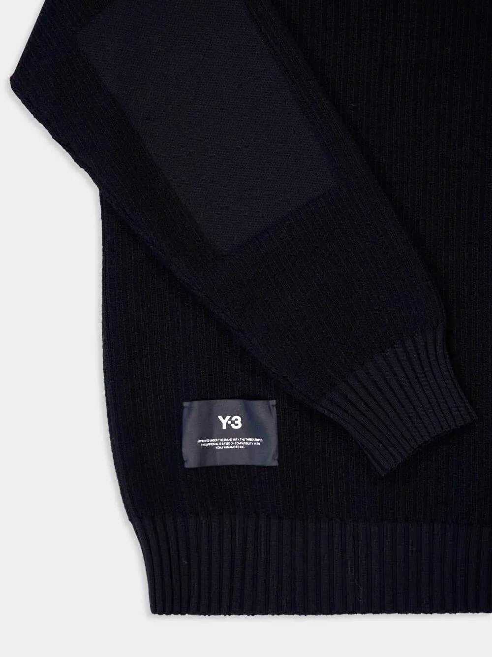 Black Wool-Blend Knit Crew Sweater sold by Fashion Clinic product image thumbnail 4