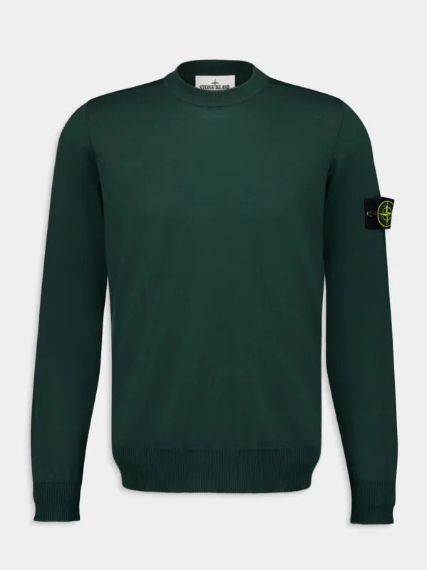 Juniper Green RWS Wool Crewneck Jumper sold by Fashion Clinic