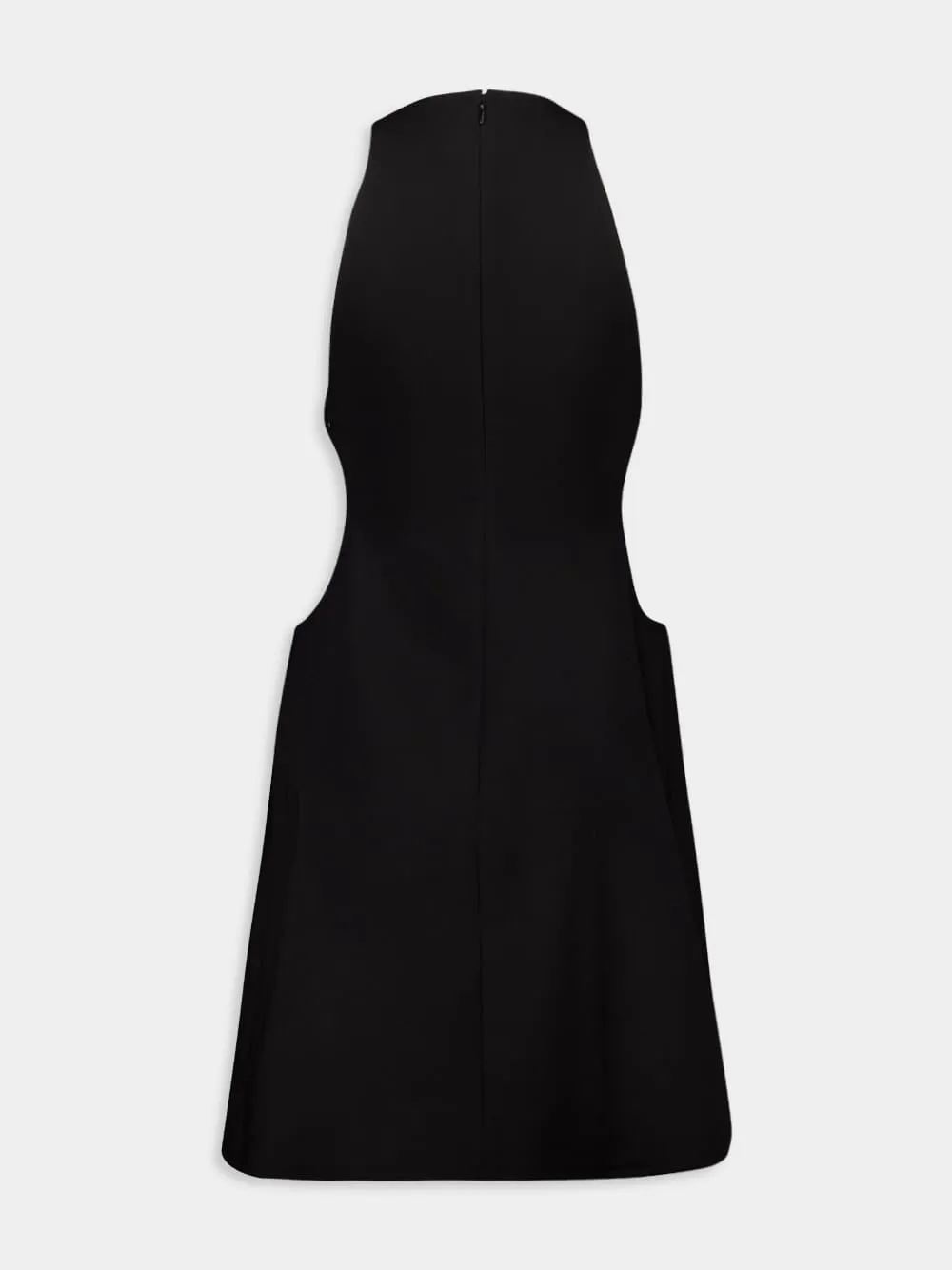 Black Buckled A-Line Wool Mini Dres sold by Fashion Clinic product image thumbnail 4