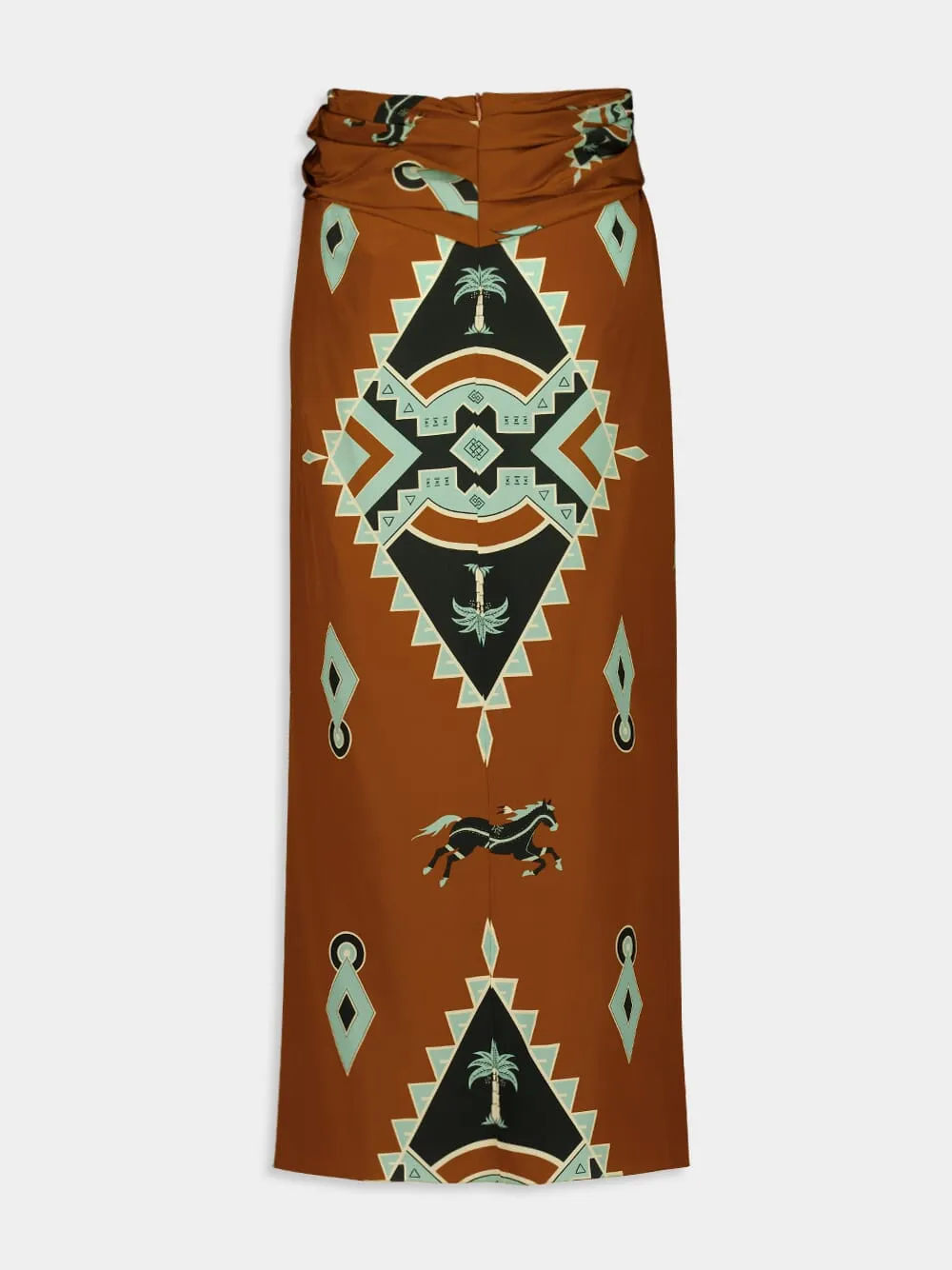 Rust Silk Captivation Wrap Skirt sold by Fashion Clinic product image thumbnail 2