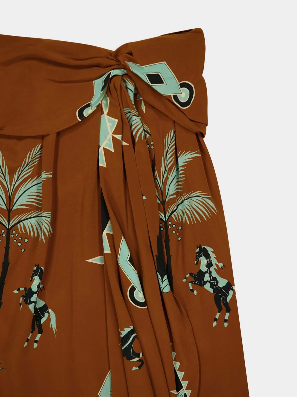 Rust Silk Captivation Wrap Skirt sold by Fashion Clinic product image thumbnail 3