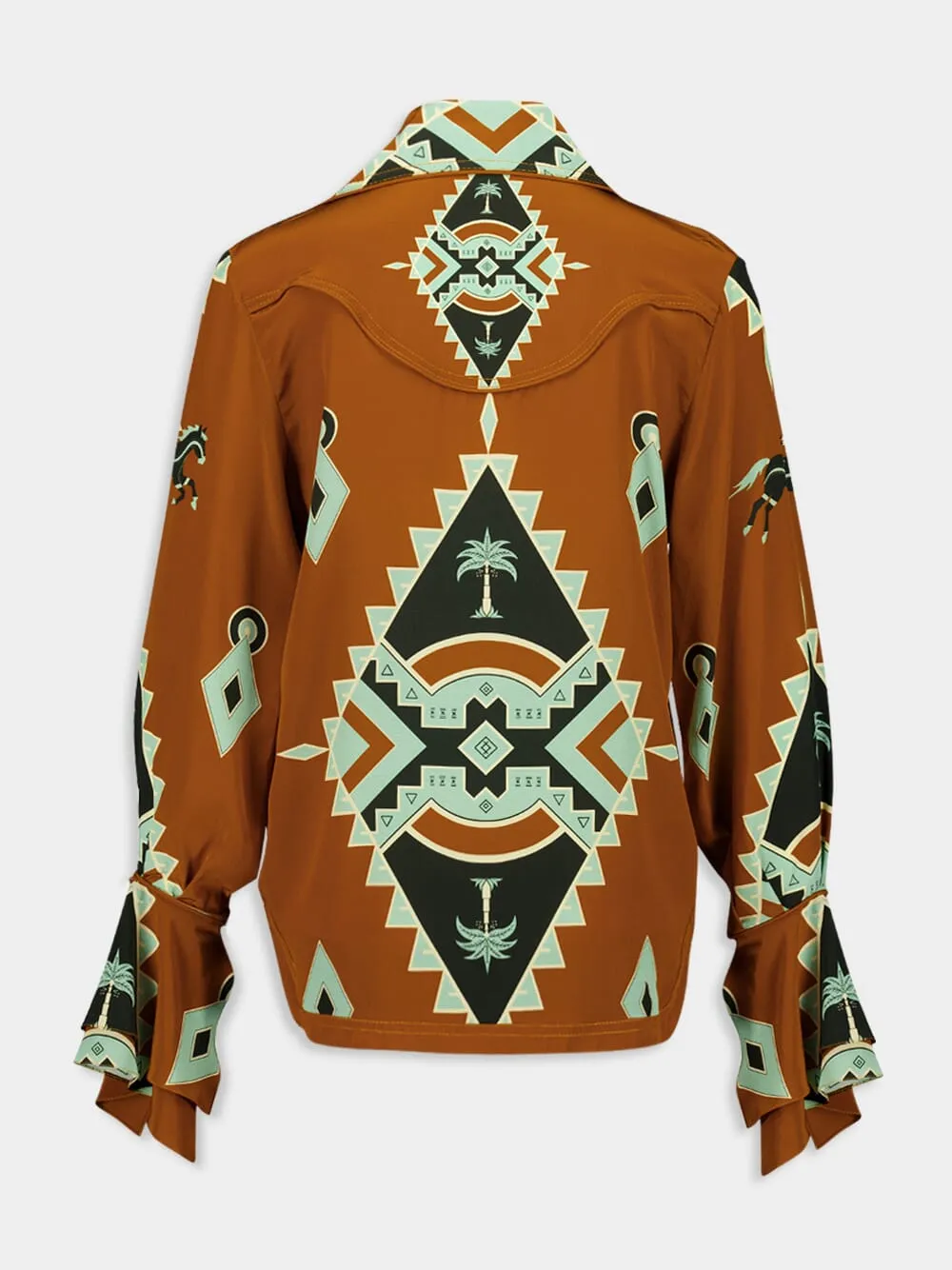 Rust Silk Cabalgando Shirt sold by Fashion Clinic product image thumbnail 2