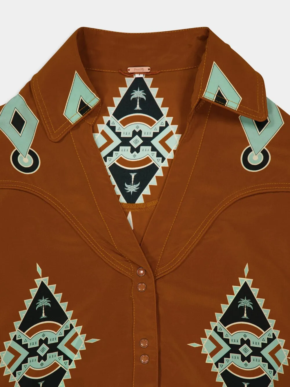 Rust Silk Cabalgando Shirt sold by Fashion Clinic product image thumbnail 4
