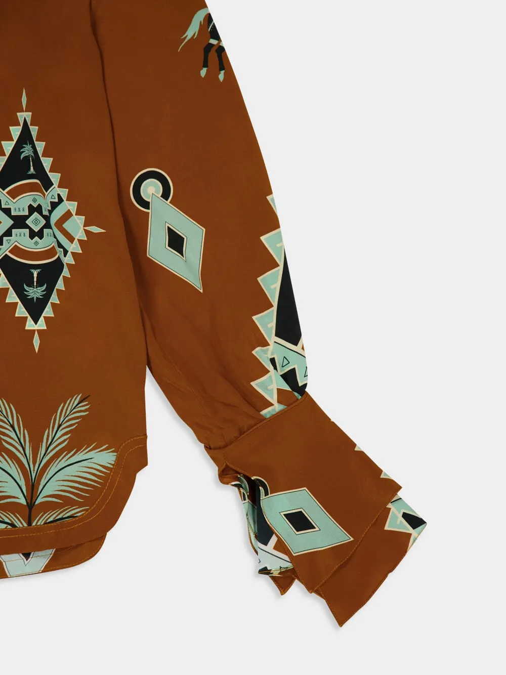 Rust Silk Cabalgando Shirt sold by Fashion Clinic product image thumbnail 5