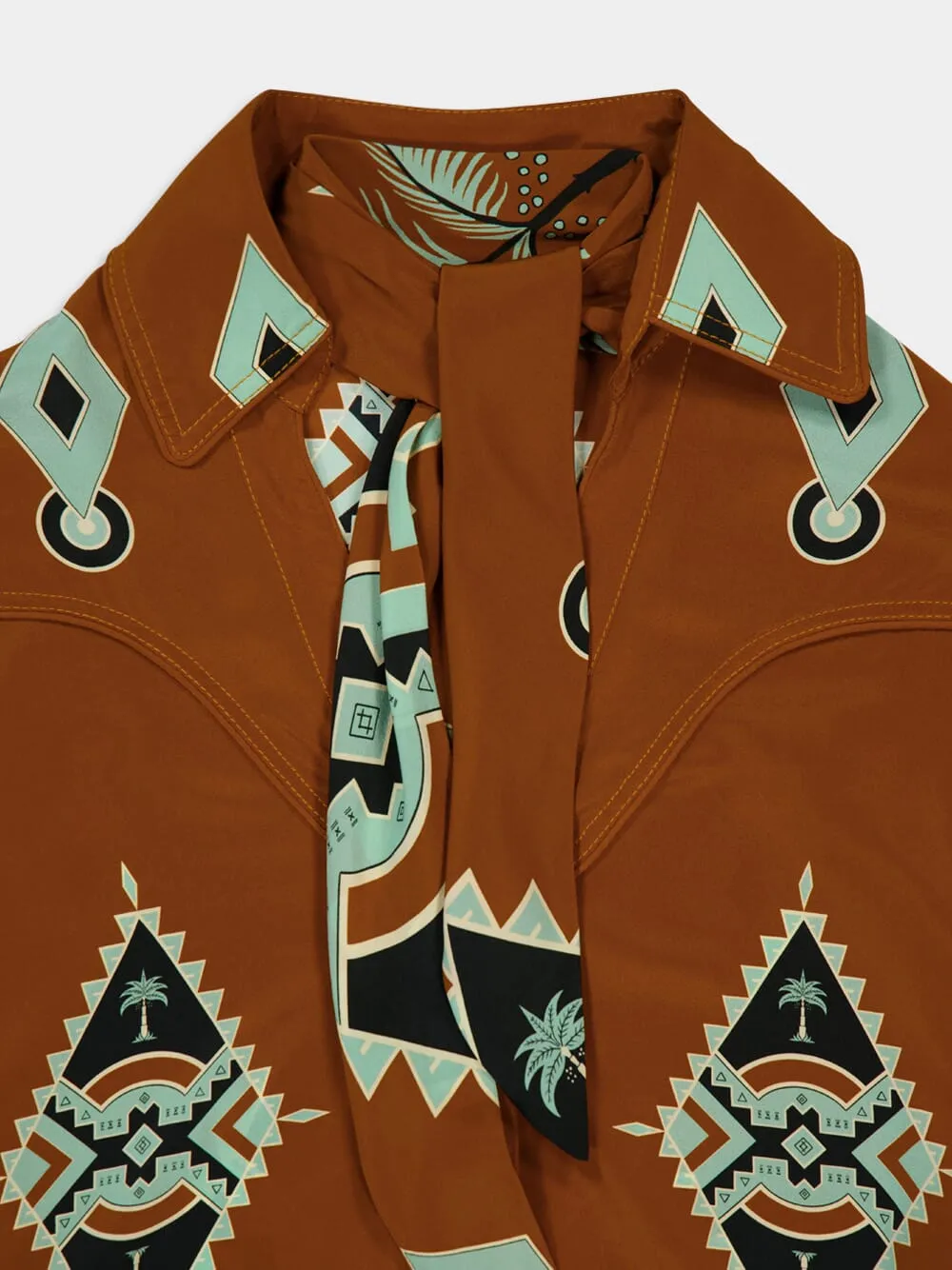 Rust Silk Cabalgando Shirt sold by Fashion Clinic product image thumbnail 3