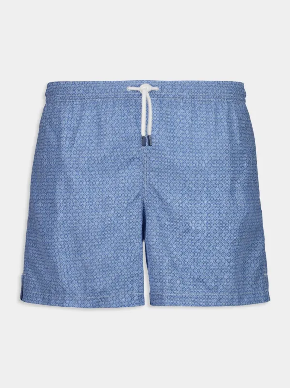 Blue Madeira Airstop Stamp Woven Swim Shorts sold by Fashion Clinic