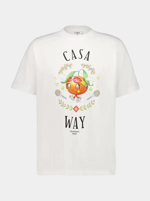 White Casa Way Orange Mascot T-Shirt sold by Fashion Clinic