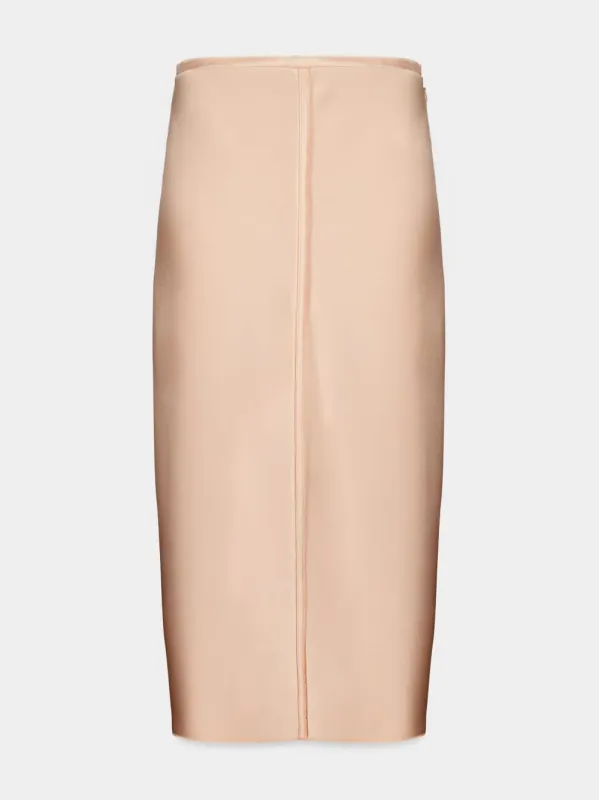 Powder Satin Raw Edge Midi Skirt sold by Fashion Clinic