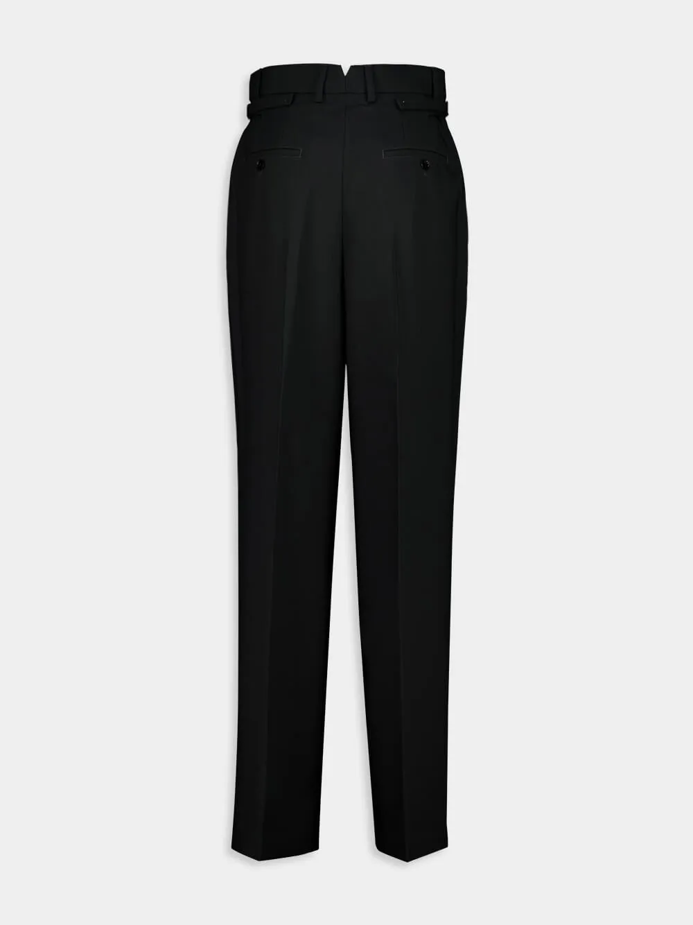 Anthracite Wool High-Waist Wide Trousers sold by Fashion Clinic product image thumbnail 4