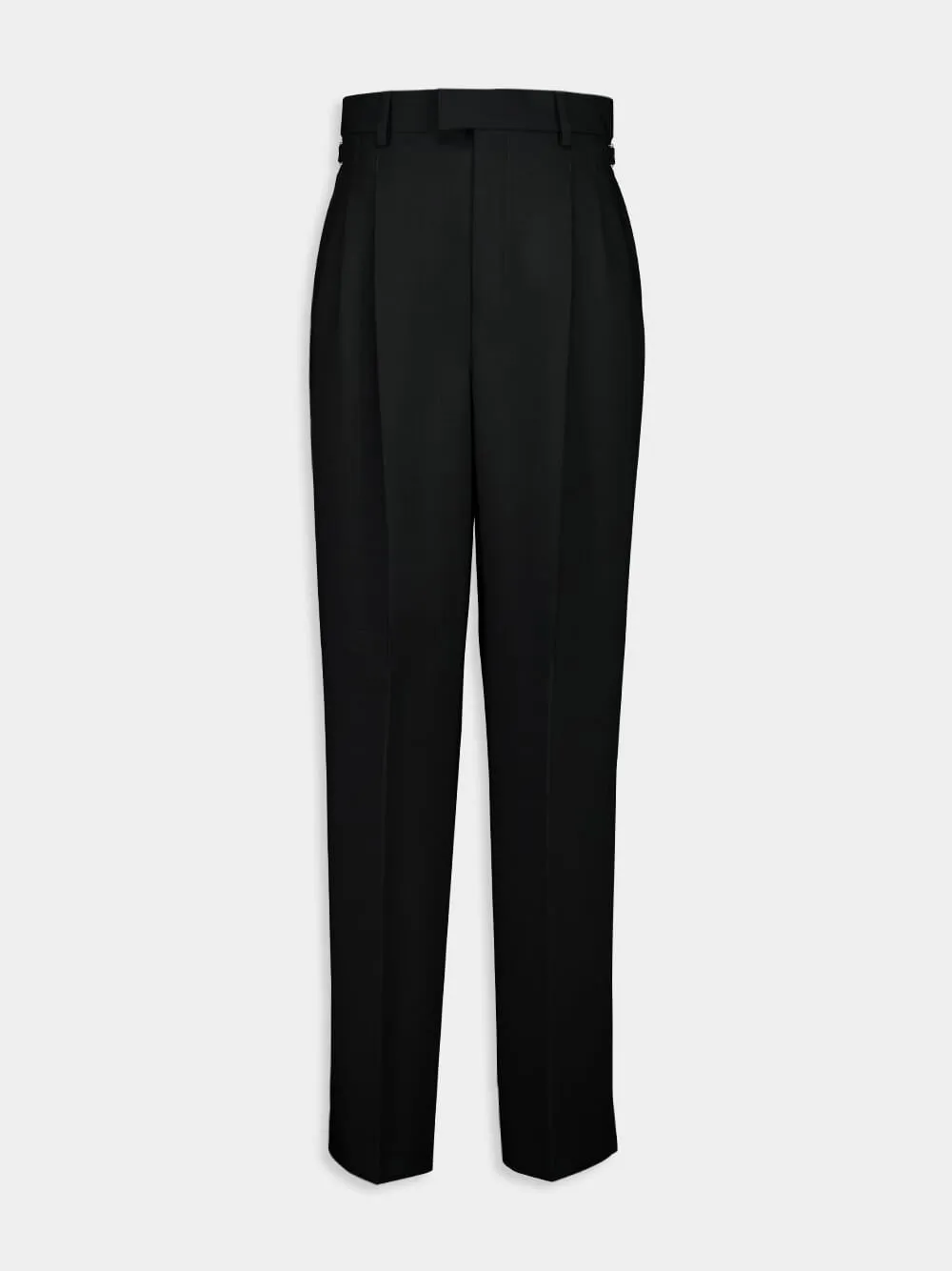Anthracite Wool High-Waist Wide Trousers sold by Fashion Clinic product image thumbnail 2