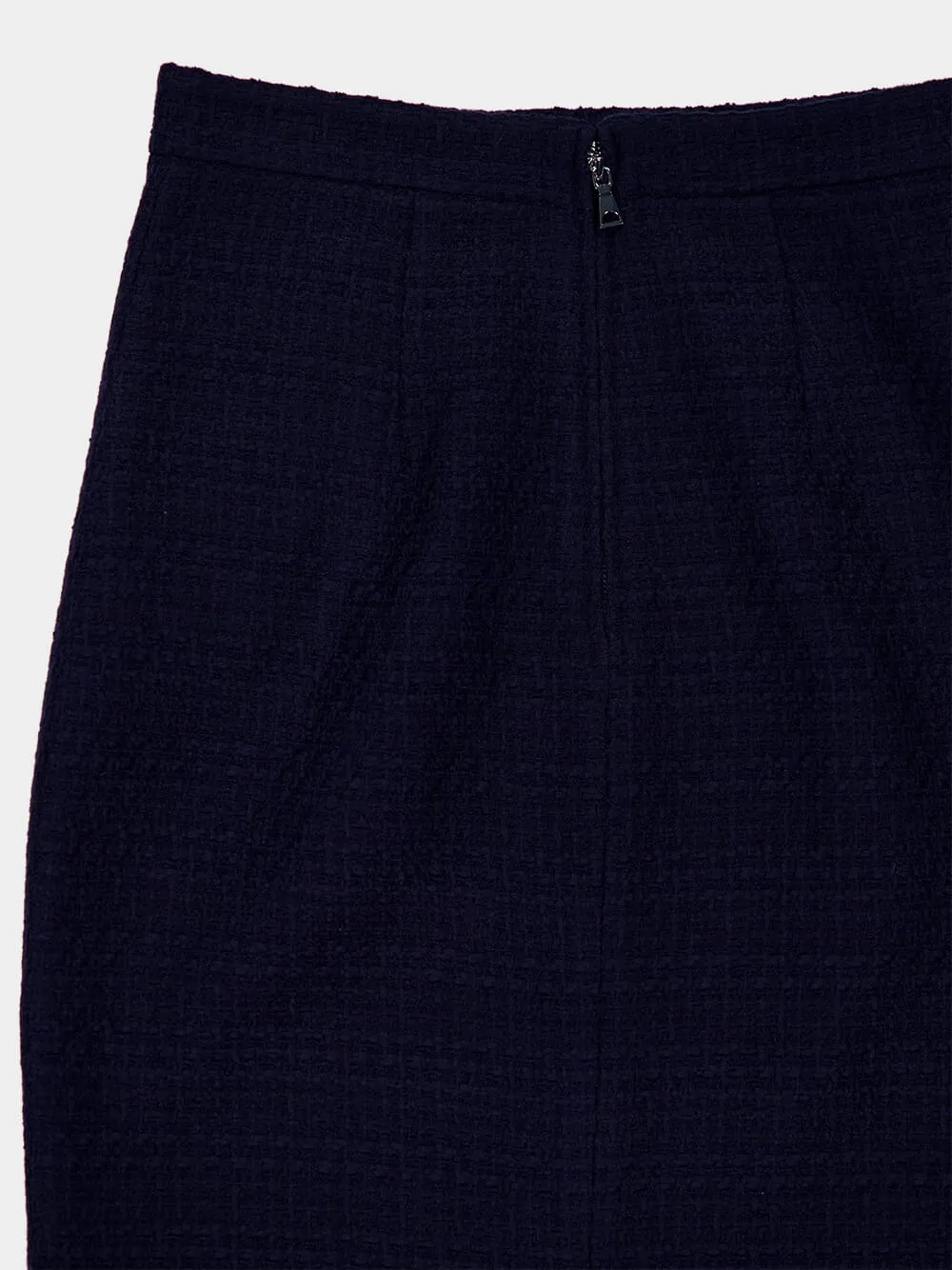 Navy Bouclé Column Midi Skirt sold by Fashion Clinic product image thumbnail 4