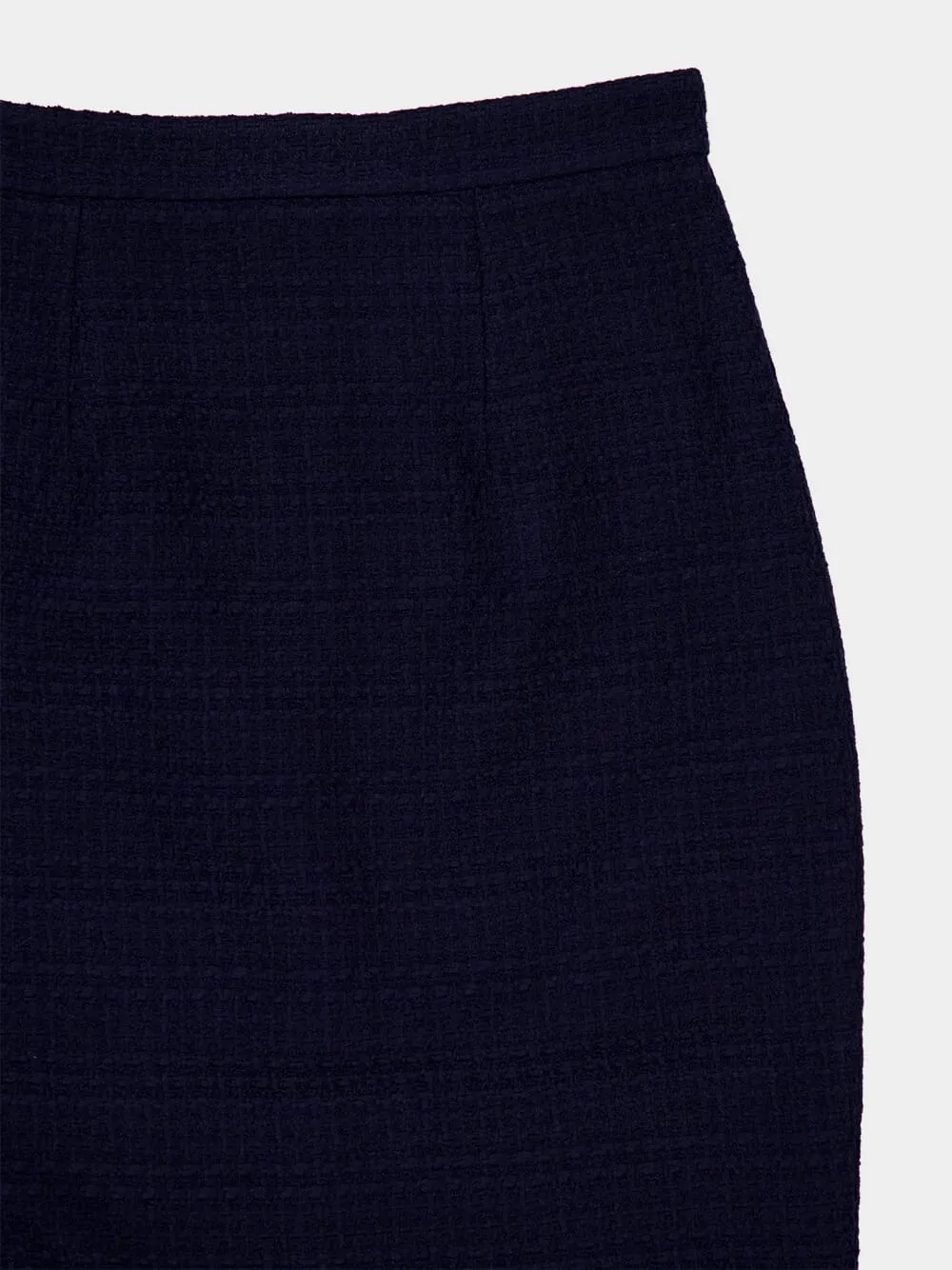 Navy Bouclé Column Midi Skirt sold by Fashion Clinic product image thumbnail 3