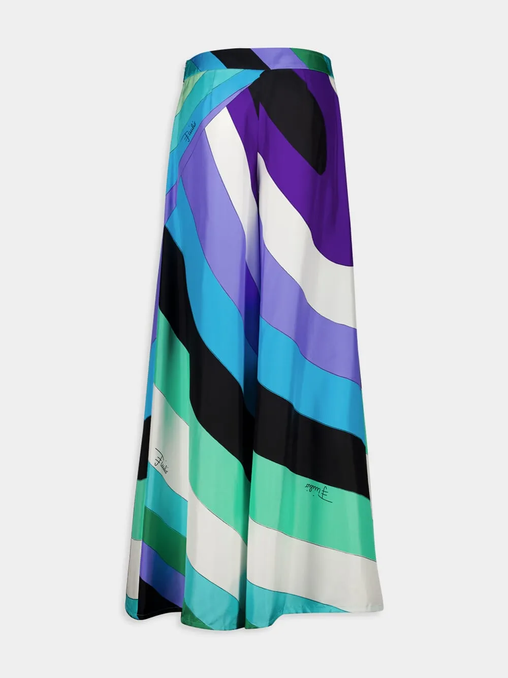 Iride Print Silk Wide-Leg Trousers sold by Fashion Clinic product image thumbnail 4