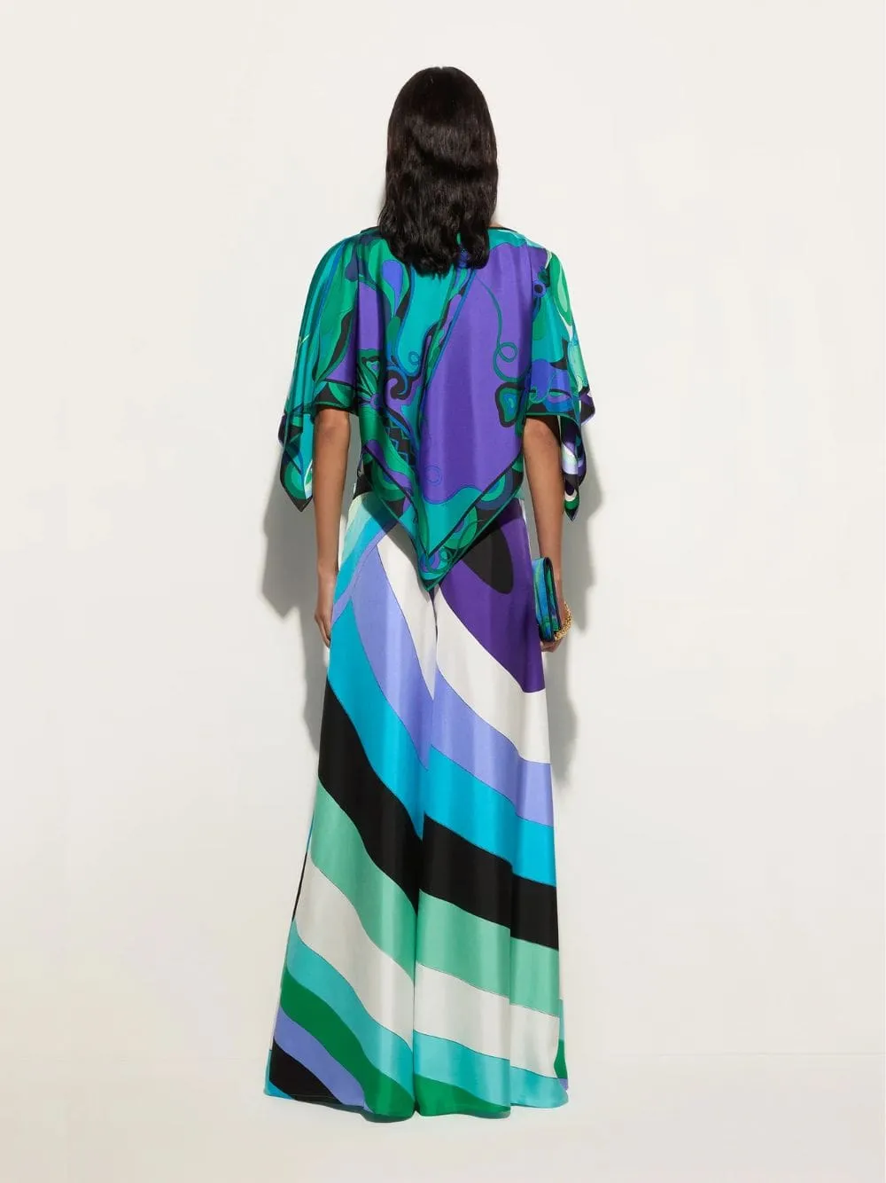 Iride Print Silk Wide-Leg Trousers sold by Fashion Clinic product image thumbnail 3