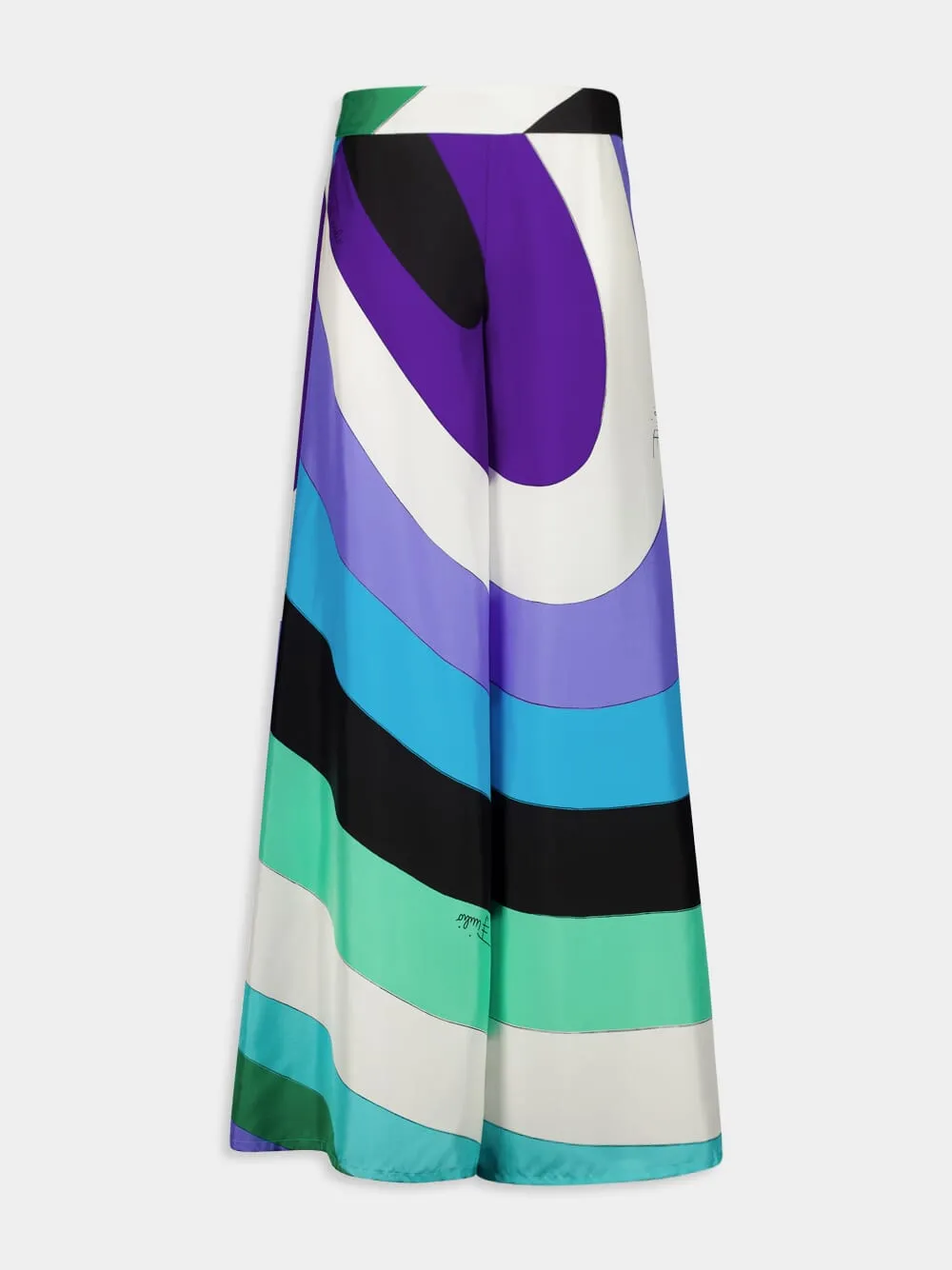 Iride Print Silk Wide-Leg Trousers sold by Fashion Clinic product image thumbnail 2