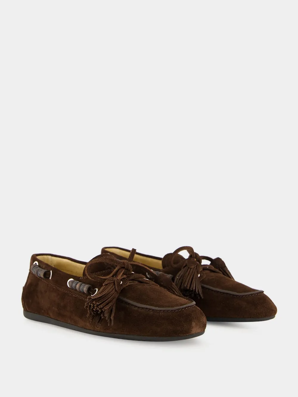 Brown Suede Tassel Loafers sold by Fashion Clinic product image thumbnail 3