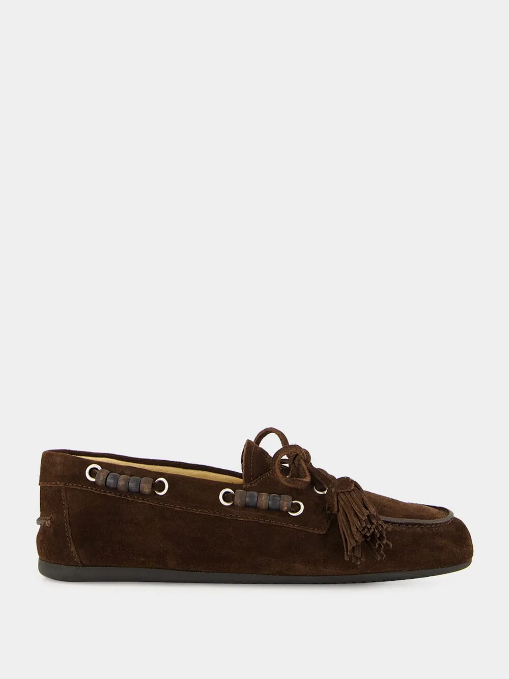 Brown Suede Tassel Loafers sold by Fashion Clinic