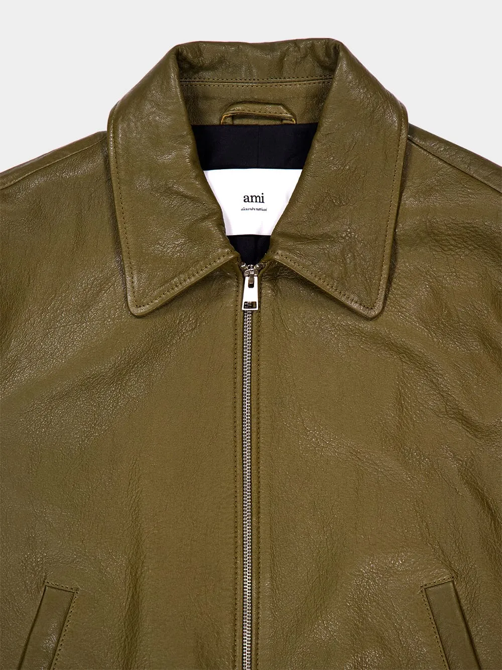 Bronze Leather Bomber Jacket sold by Fashion Clinic product image thumbnail 3