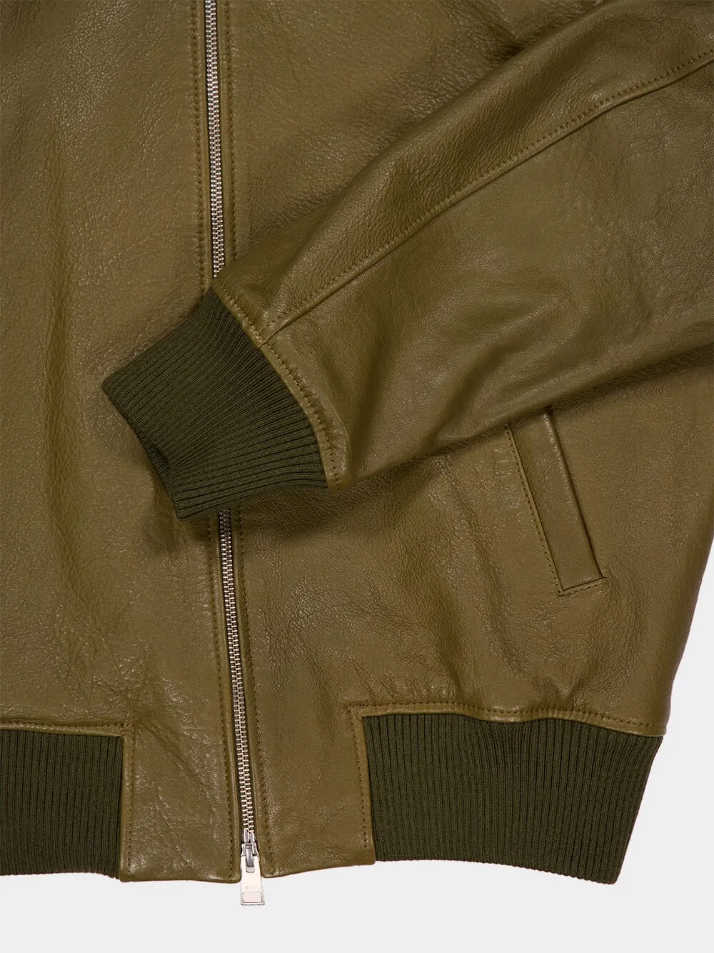 Bronze Leather Bomber Jacket sold by Fashion Clinic product image thumbnail 4