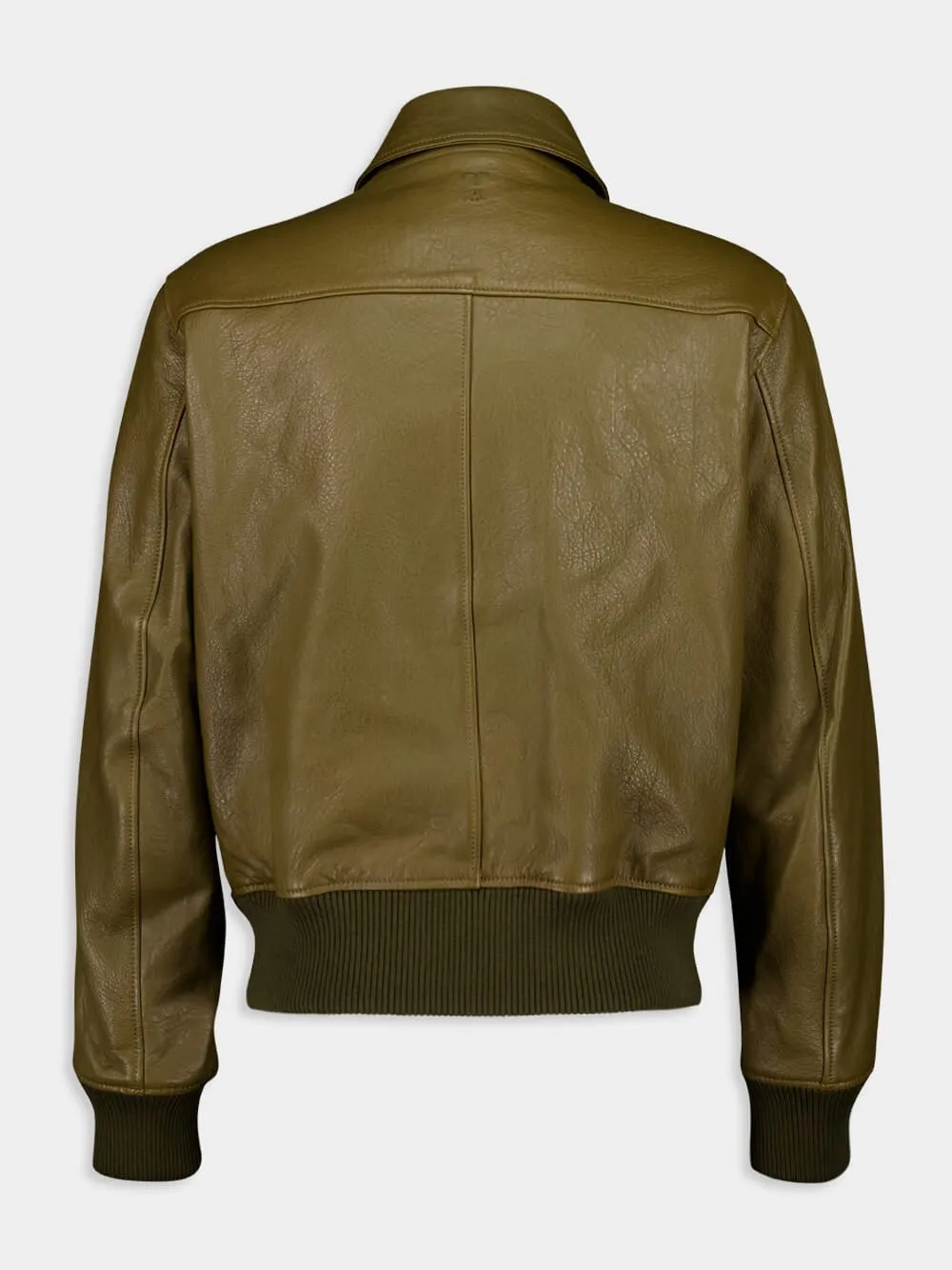 Bronze Leather Bomber Jacket sold by Fashion Clinic product image thumbnail 2