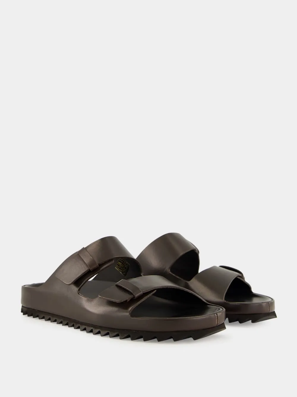 Brown Leather Agorà 010 Slide Sandals sold by Fashion Clinic product image thumbnail 3