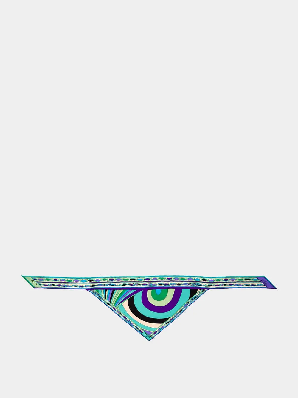 Iride Print Silk Triangular Scarf sold by Fashion Clinic product image thumbnail 2