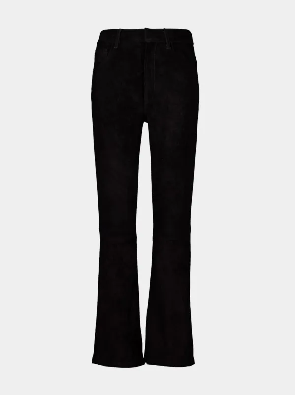 Zircon Black Suede Flared Pants sold by Fashion Clinic