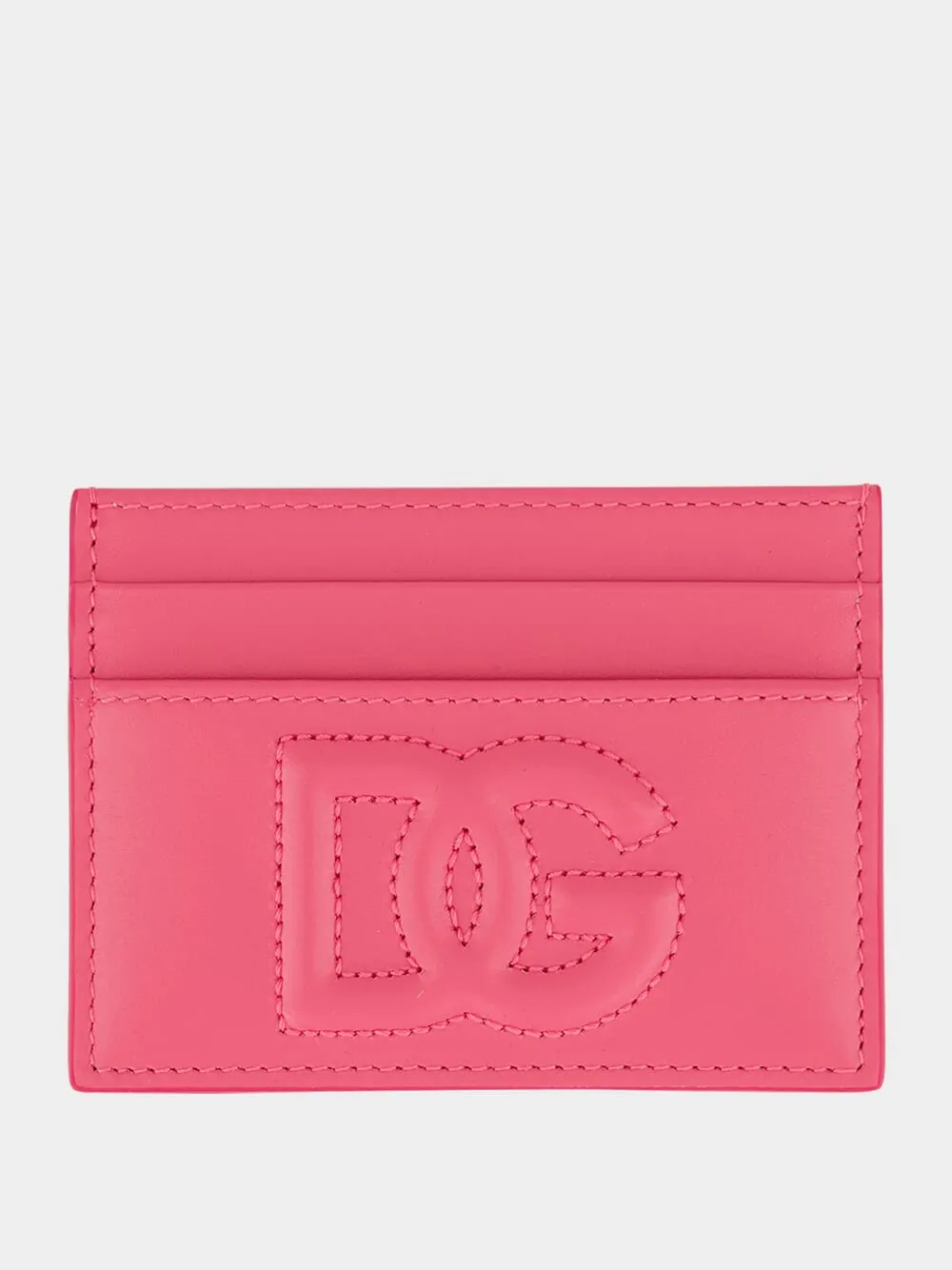 Pink Calfskin DG Logo Card Holder sold by Fashion Clinic