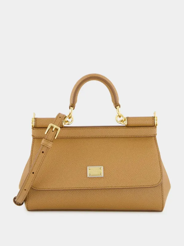 Caramel Small Sicily Calfskin Bag sold by Fashion Clinic