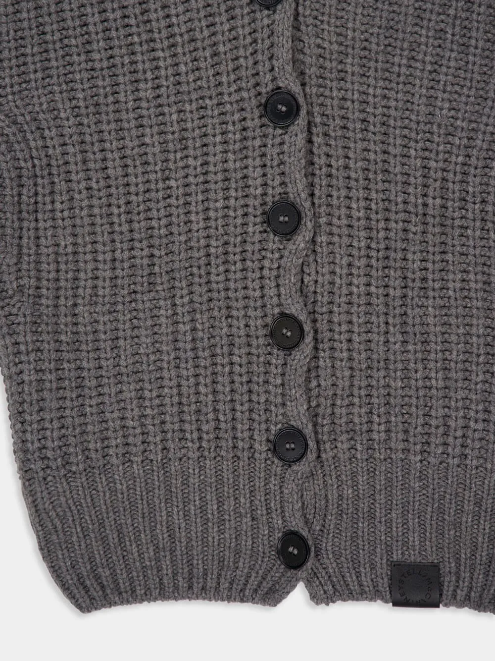 Dark Grey Melange Chunky Ribbed Hooded Cardigan sold by Fashion Clinic product image thumbnail 5