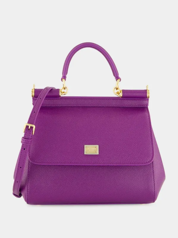 Violet Medium Sicily Calfskin Bag made by Dolce & Gabanna