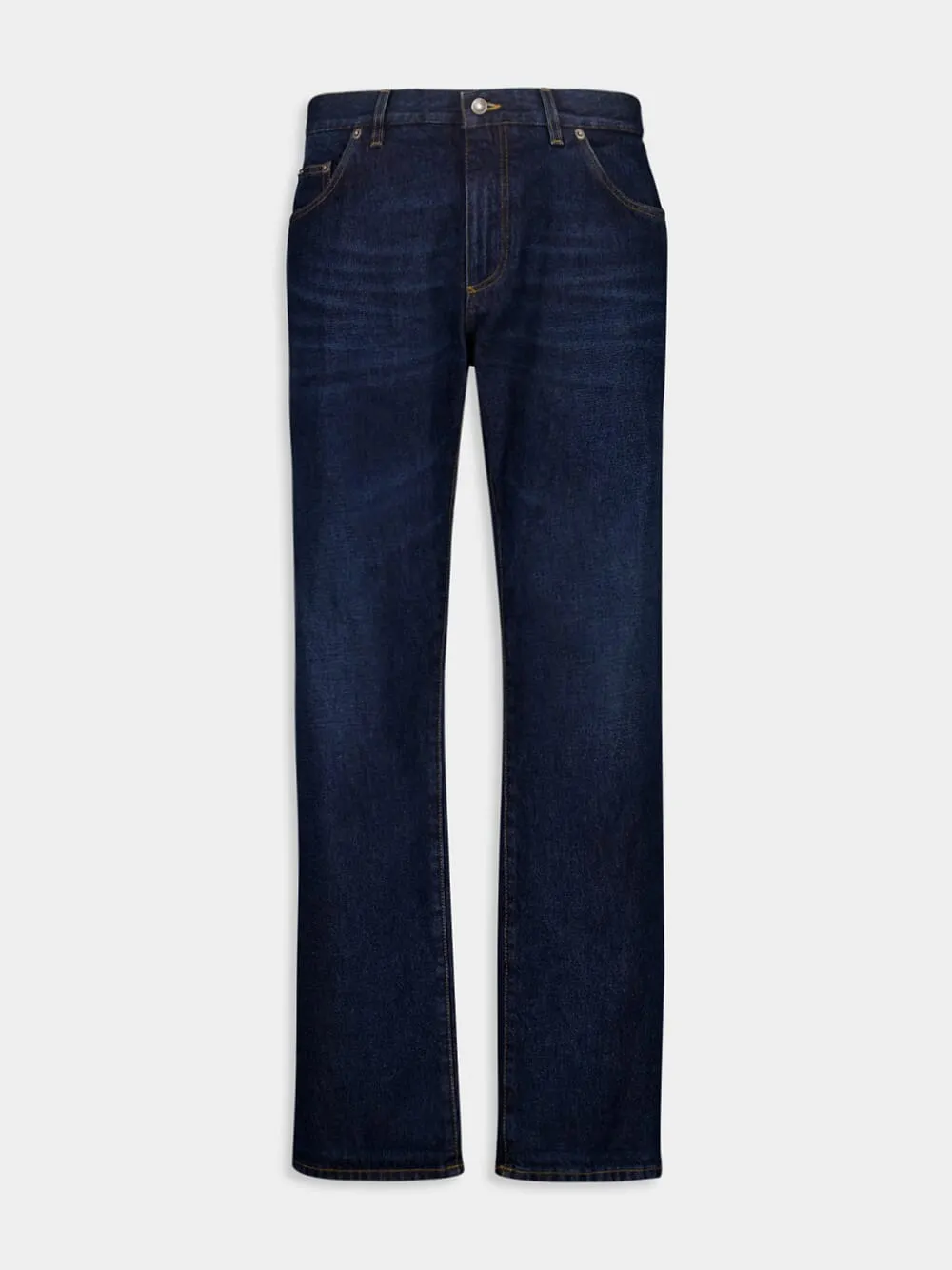 Dark Blue Straight-Fit Jeans sold by Fashion Clinic