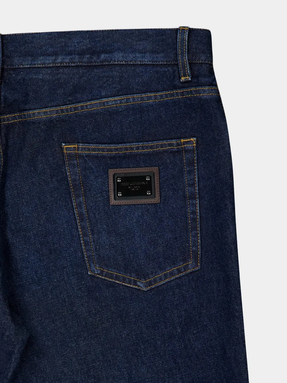 Dark Blue Straight-Fit Jeans sold by Fashion Clinic product image thumbnail 4