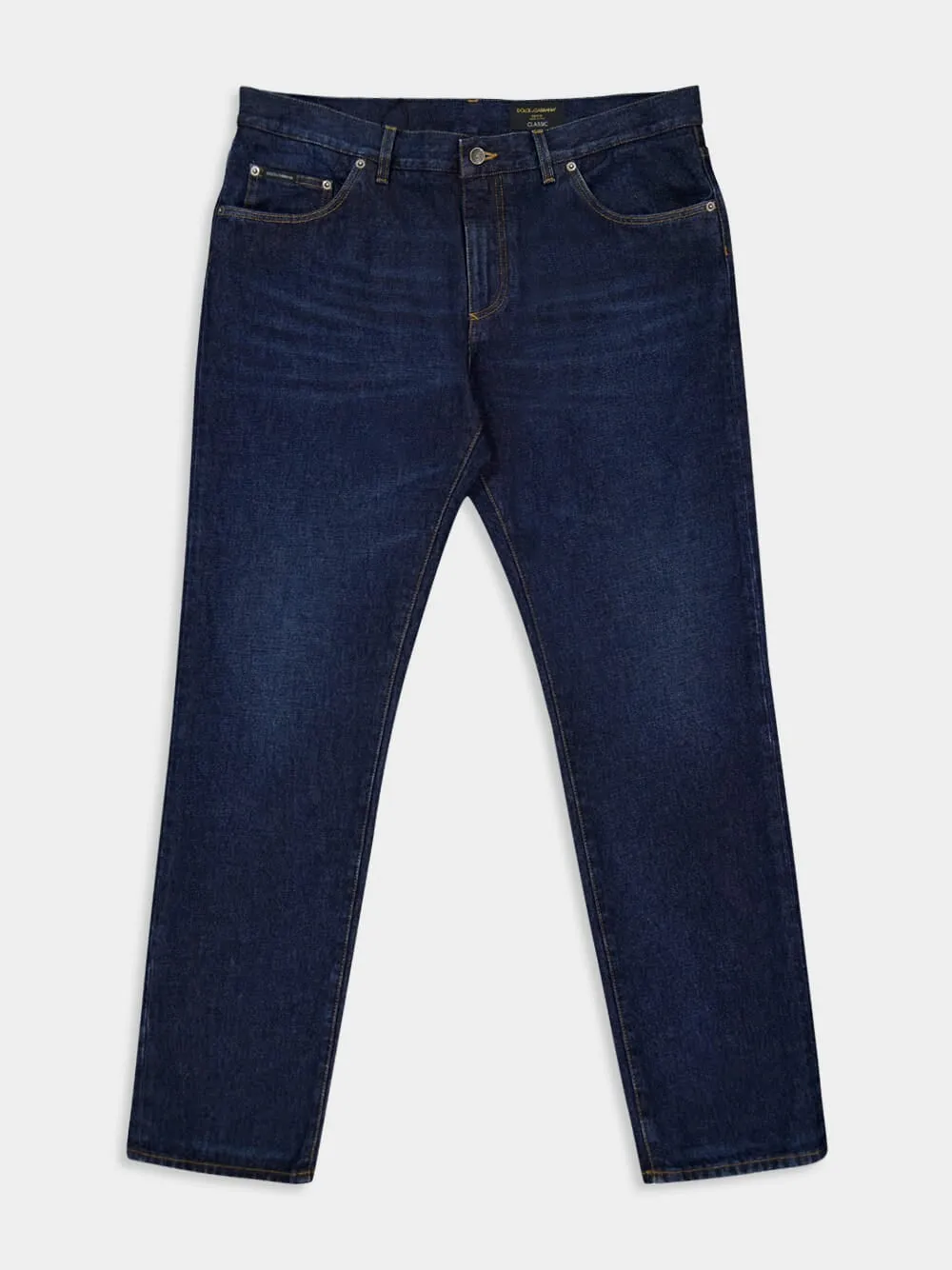 Dark Blue Straight-Fit Jeans sold by Fashion Clinic product image thumbnail 5