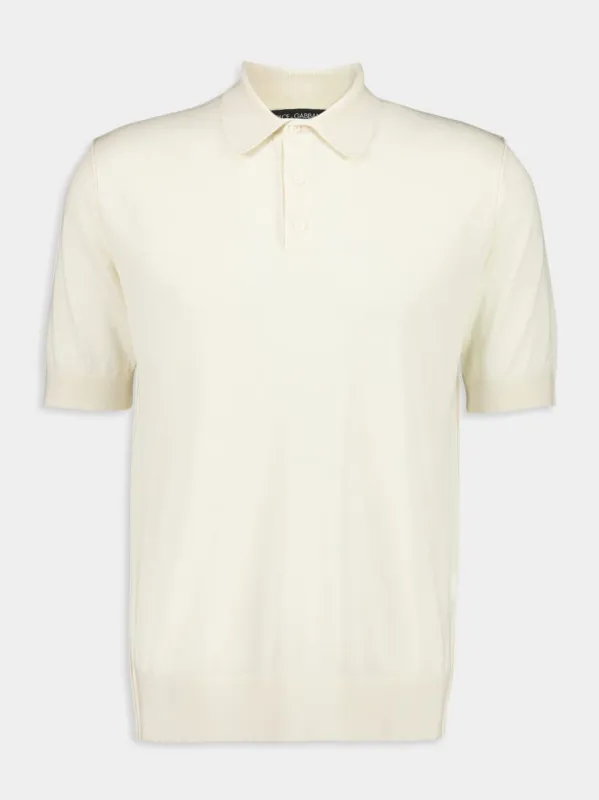 Natural White Regular-Fit Cashmere Polo sold by Fashion Clinic