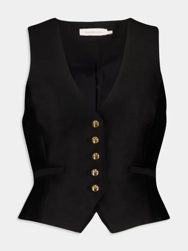 Black Hypnotic Waistcoat sold by Fashion Clinic