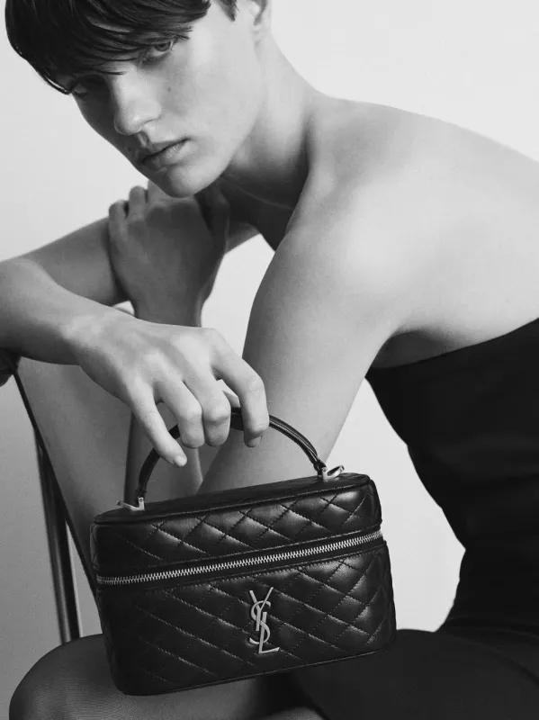 Black Lambskin Gaby Vanity Bag sold by Fashion Clinic