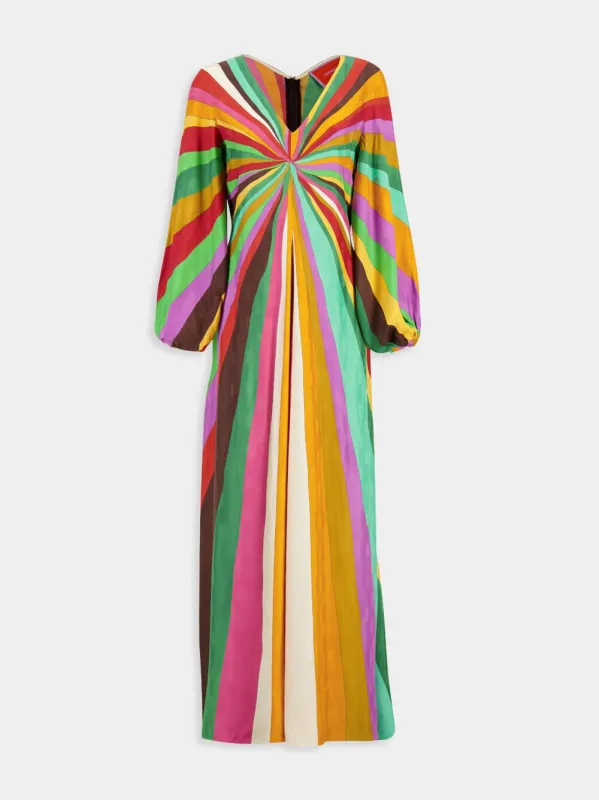 Rainbow Placée Maxi V-Neck Dress sold by Fashion Clinic