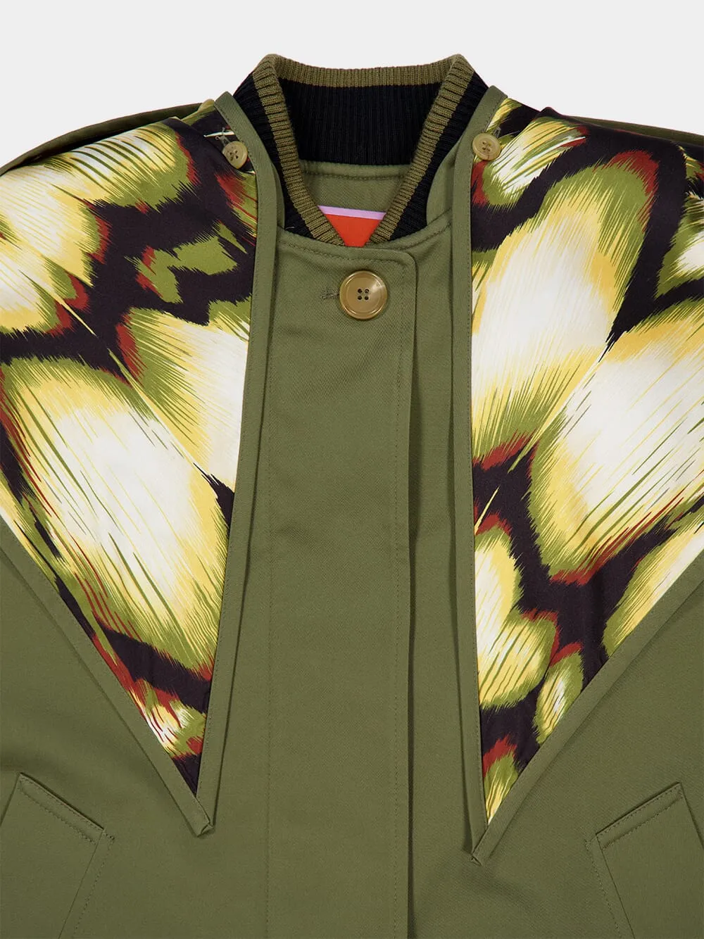 Solid Green Buttoned Parka in Windsor Cotton sold by Fashion Clinic product image thumbnail 3