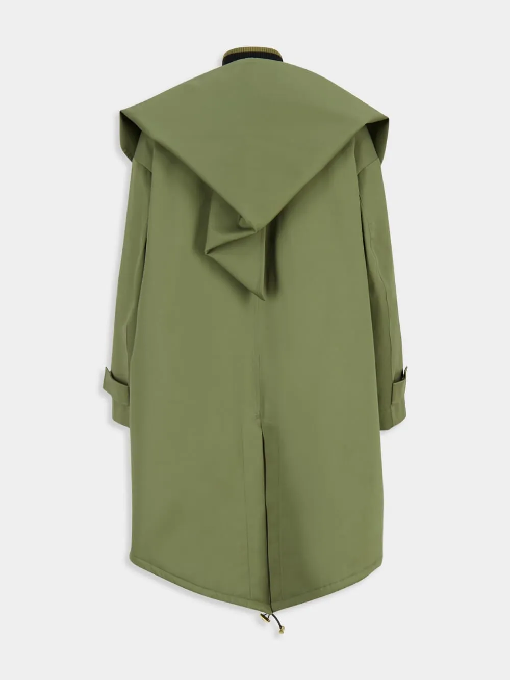 Solid Green Buttoned Parka in Windsor Cotton sold by Fashion Clinic product image thumbnail 2