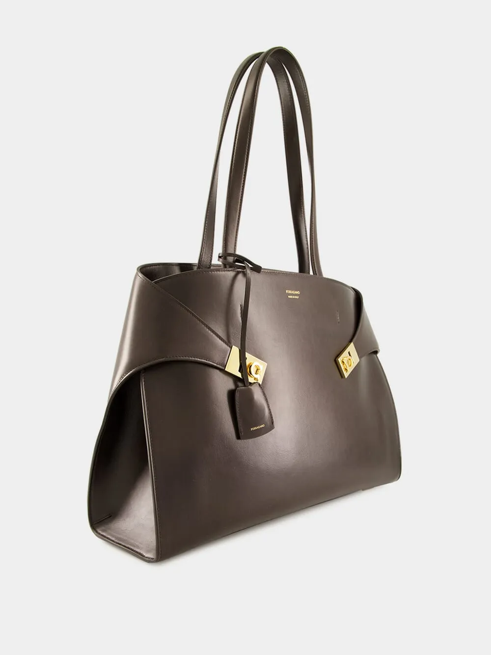 Hug Tote Bag in Black Leather sold by Fashion Clinic product image thumbnail 3