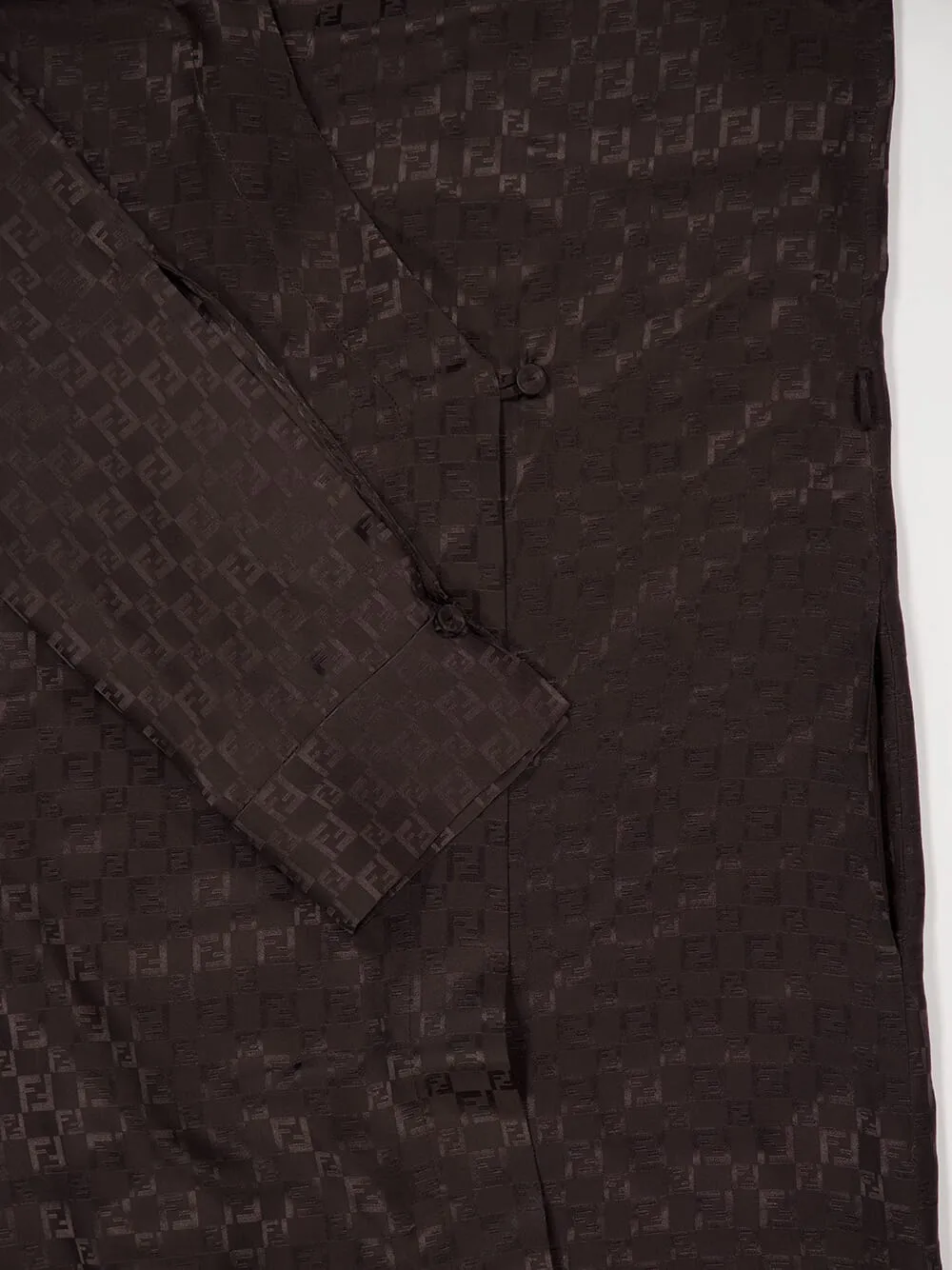 Brown FF Jacquard Silk Midi Shirt Dress sold by Fashion Clinic product image thumbnail 5