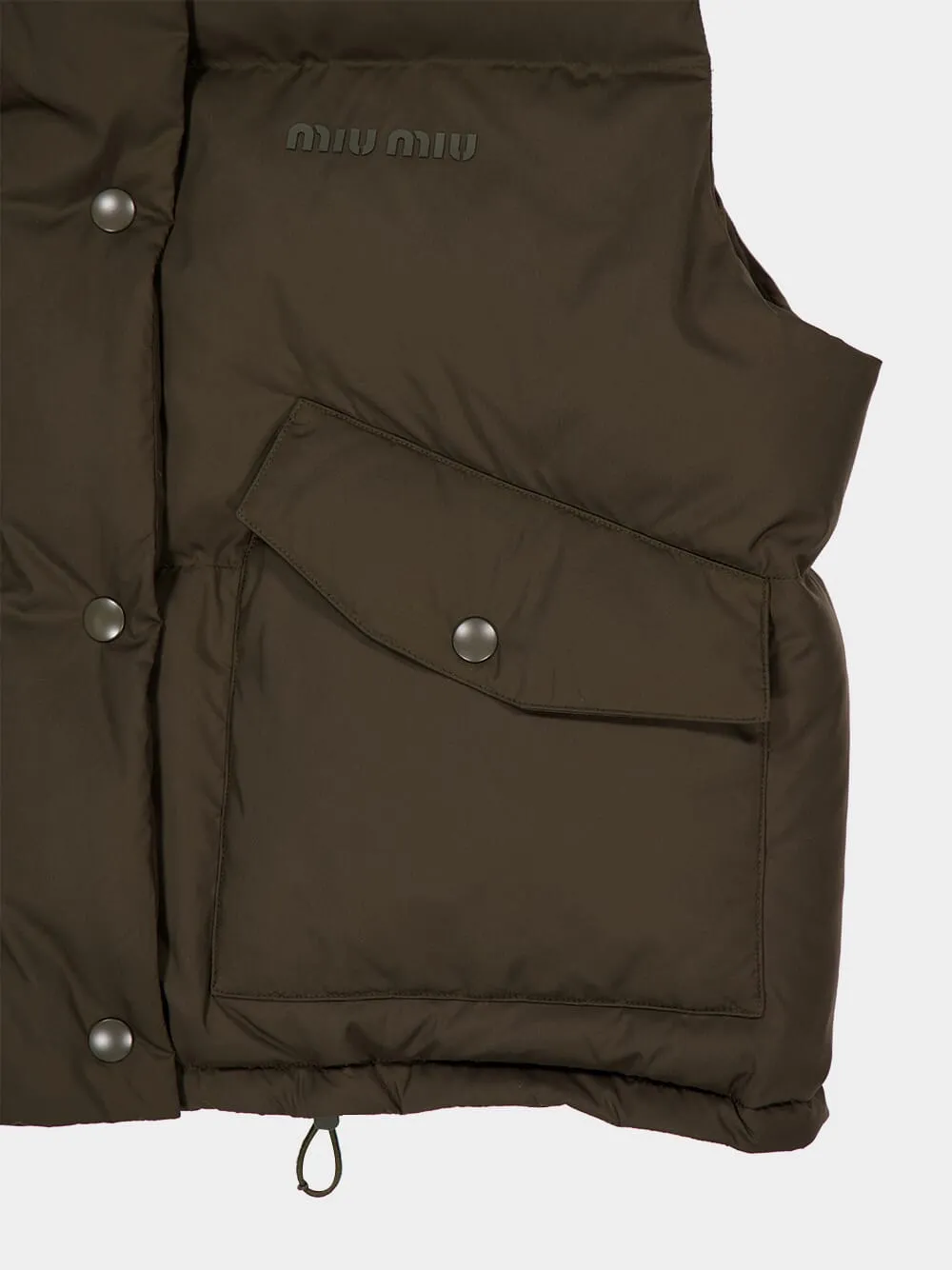 Military Green Recycled Polyester Gilet sold by Fashion Clinic product image thumbnail 4