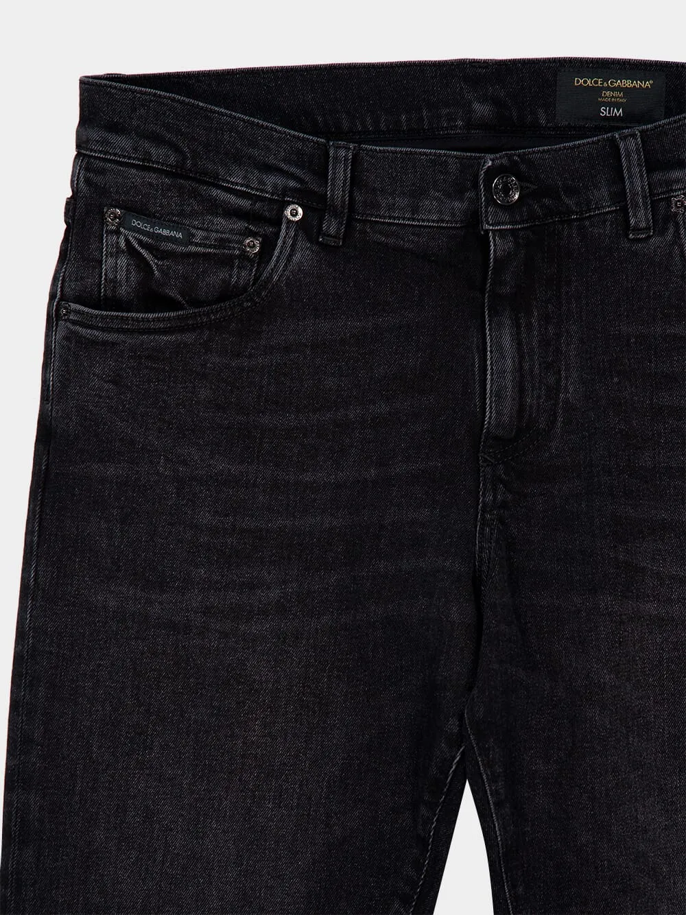 Black Slim-Fit Stretch Cotton Jeans sold by Fashion Clinic product image thumbnail 5