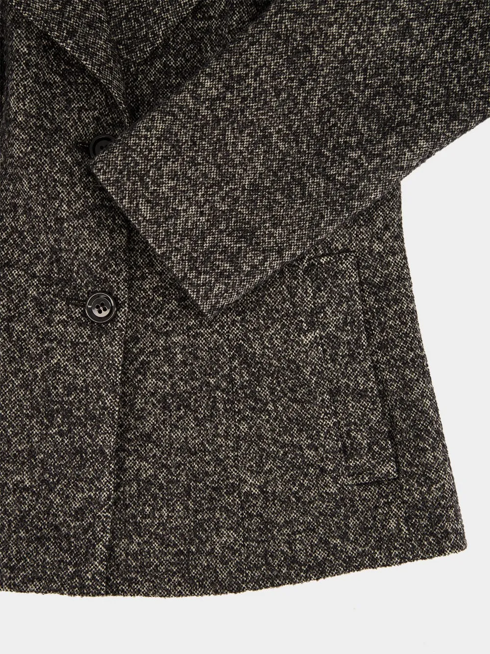 Grey Dotted Wool Single-Breasted Jacket sold by Fashion Clinic product image thumbnail 4